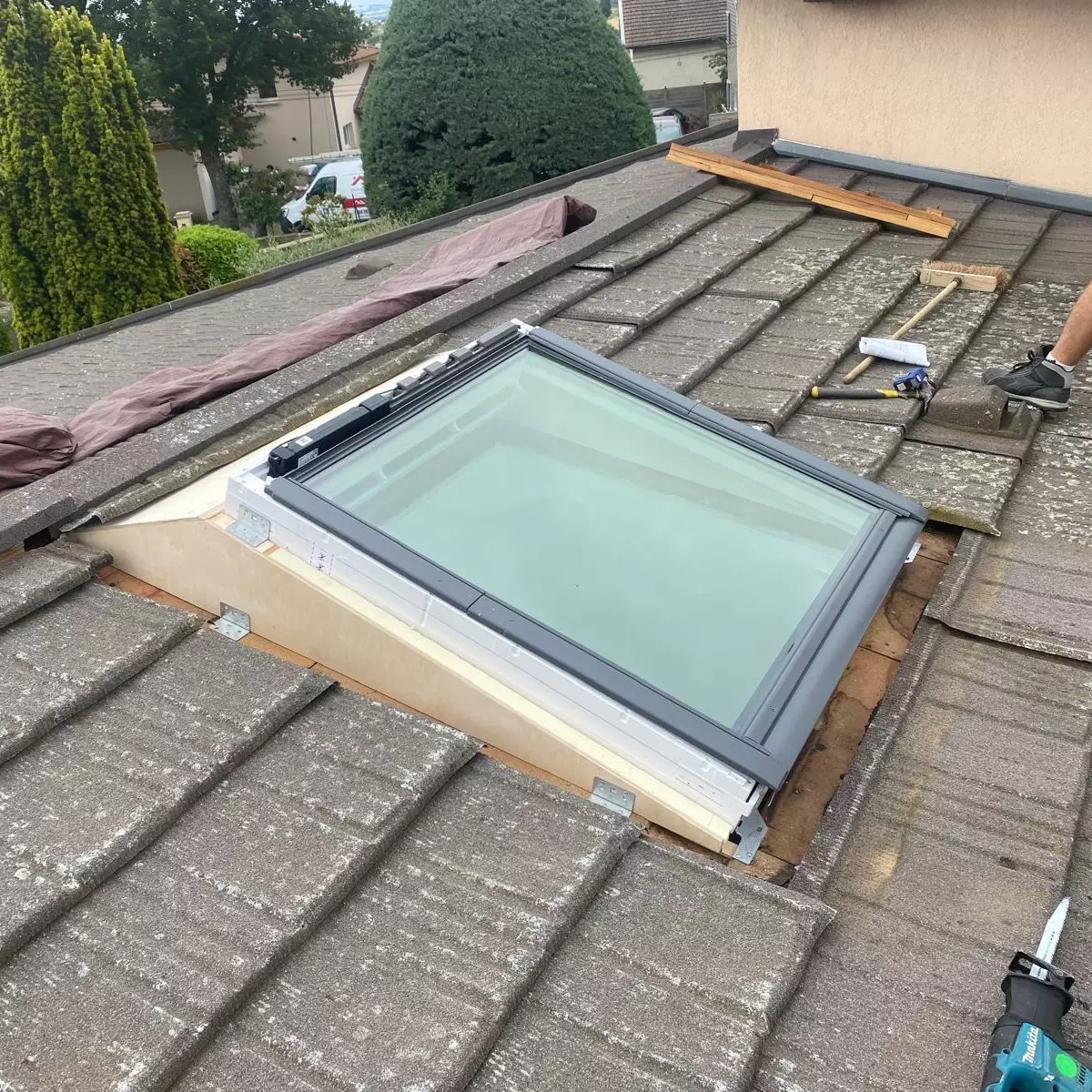 Velux à Mornant avant travaux de zinguerie